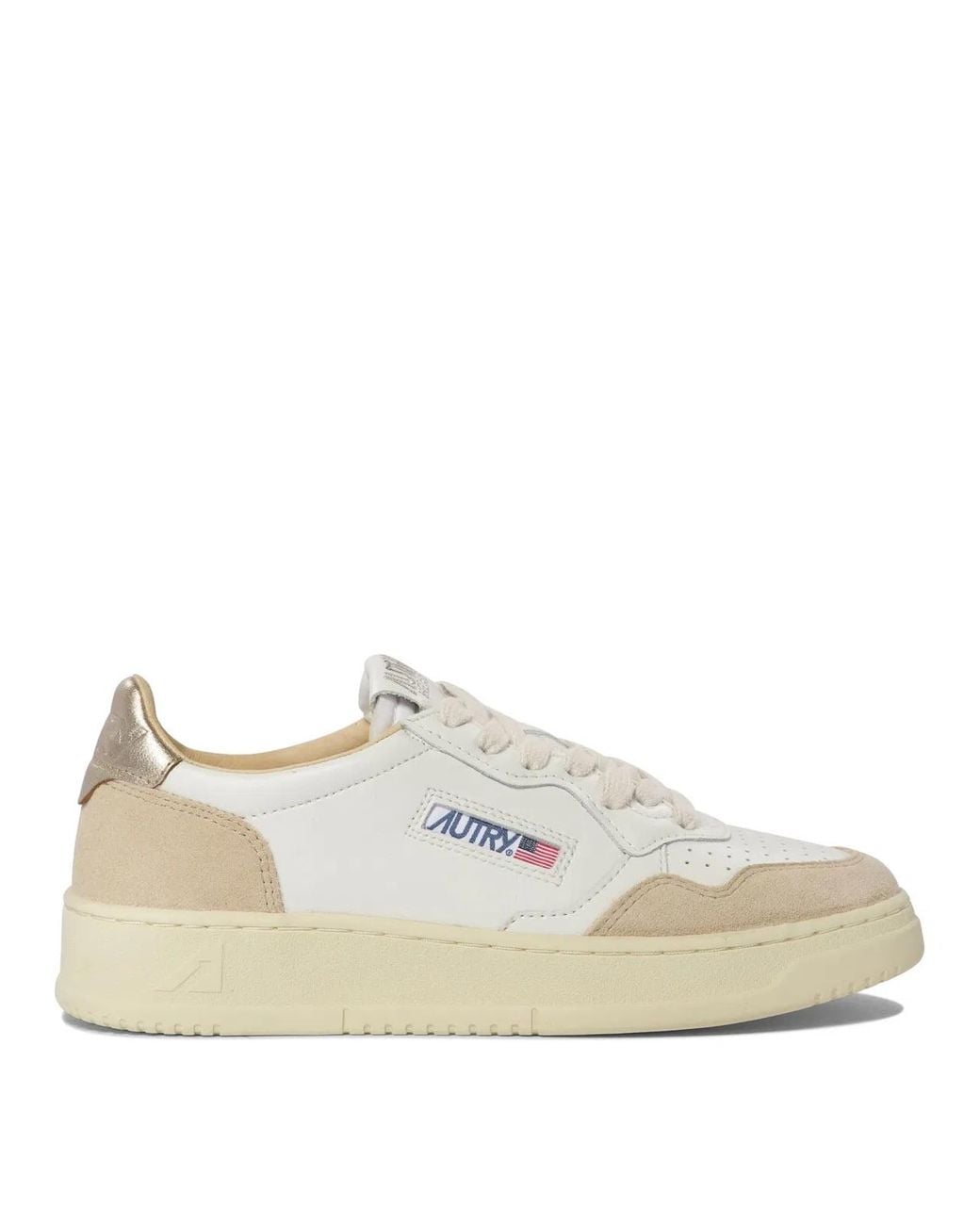 Autry White "Medalist Low" Sneakers