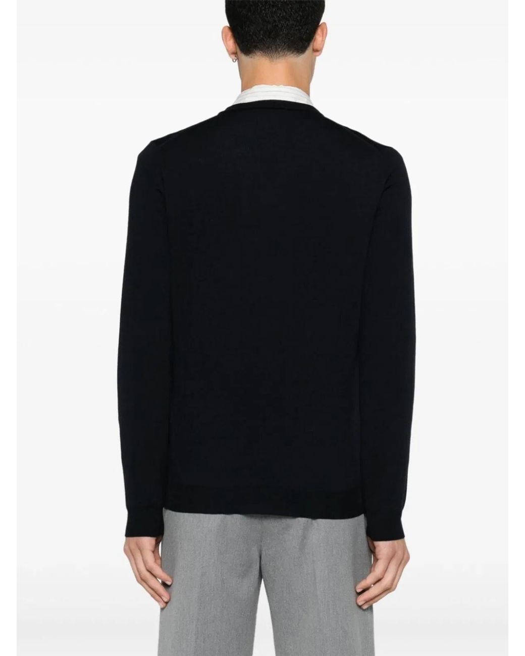 Zanone Black V-Neck Slim Fit for men