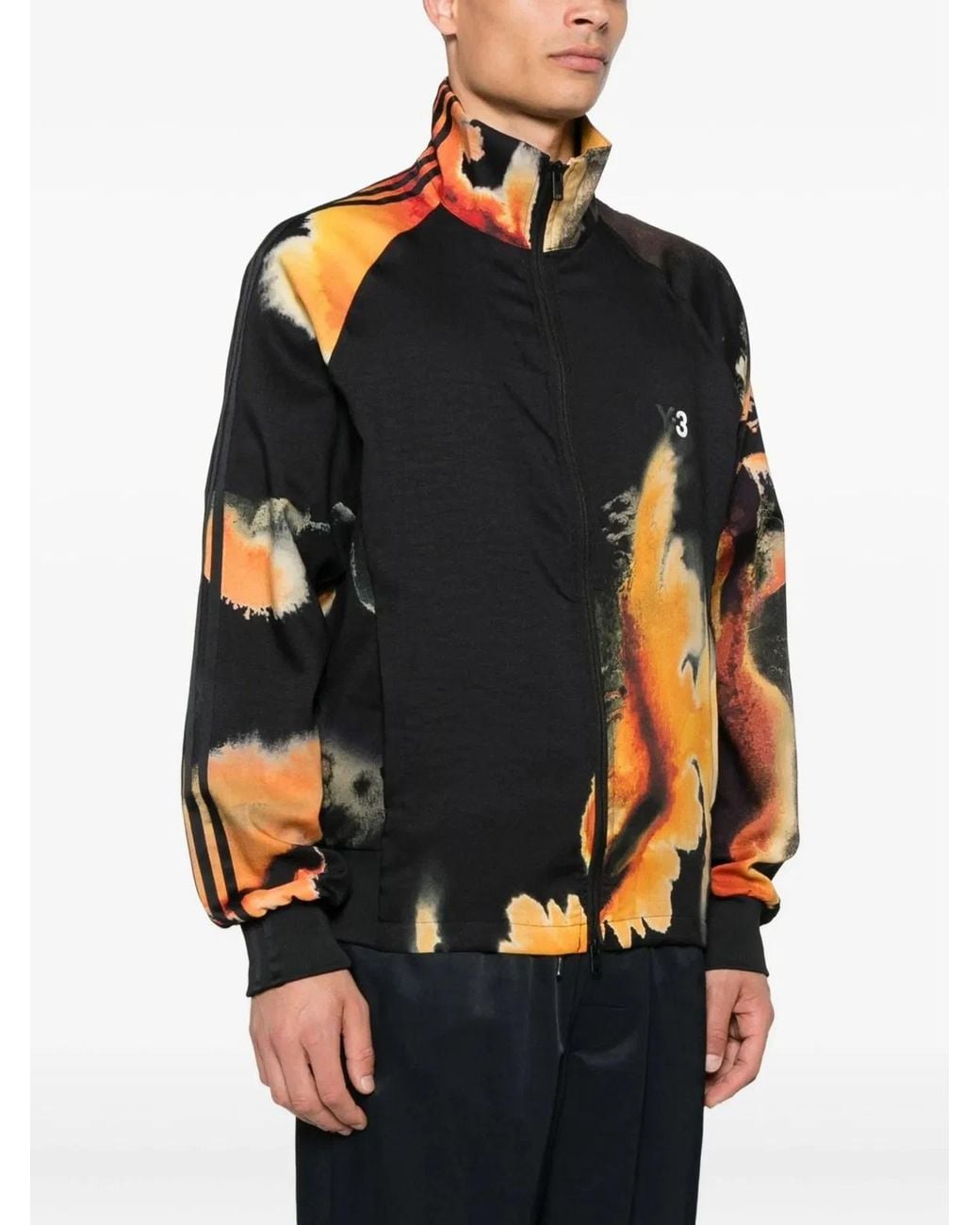 Y-3 Black Three-Stripe Cut And Sew Track Jacket for men