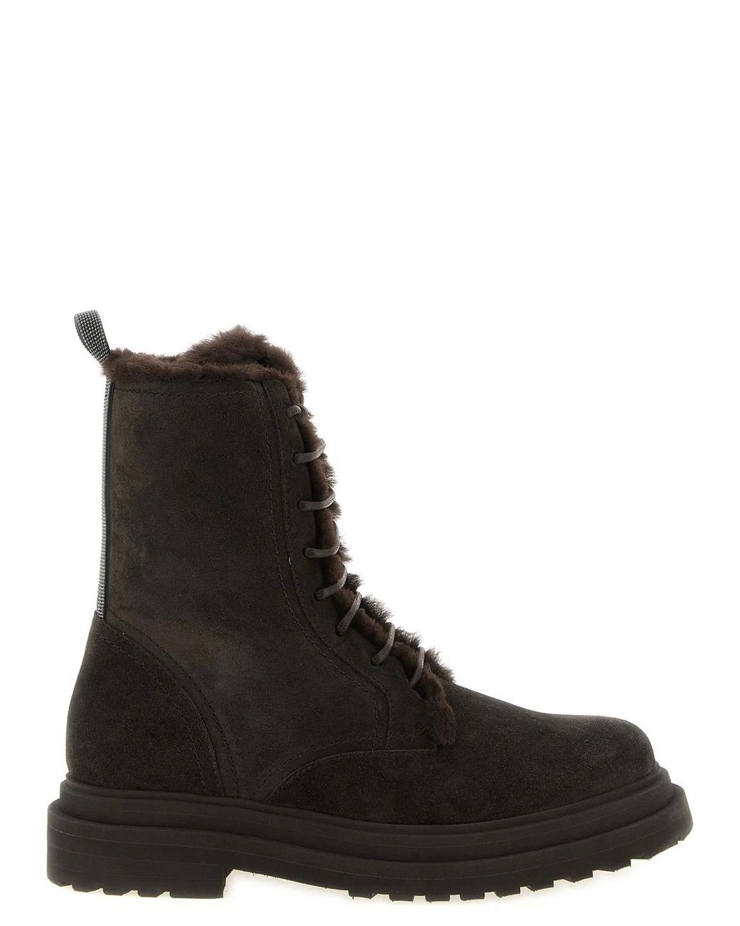 Brunello Cucinelli Black 'Precious Loop' Ankle Boots