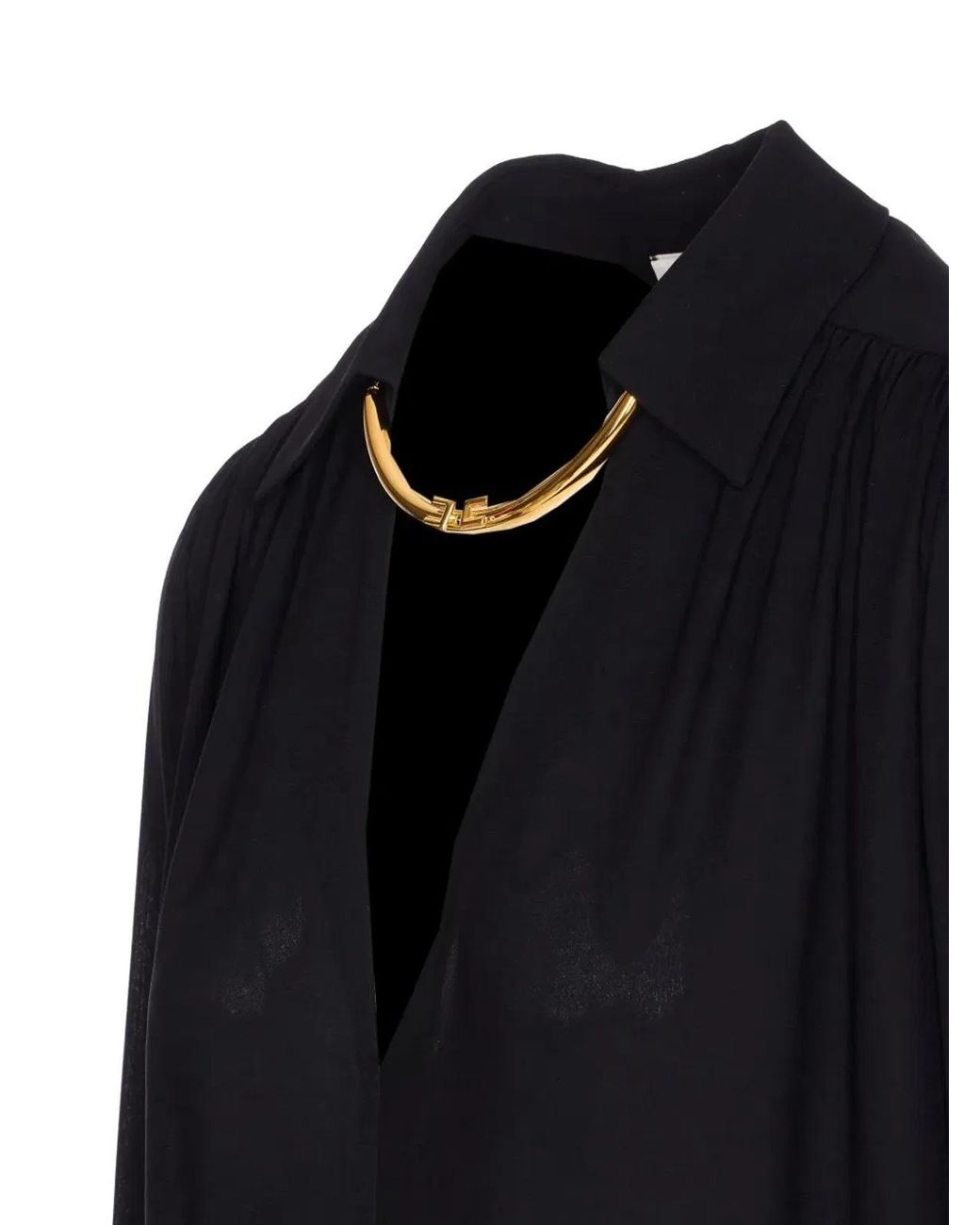 Elisabetta Franchi Blue Georgette Blouse