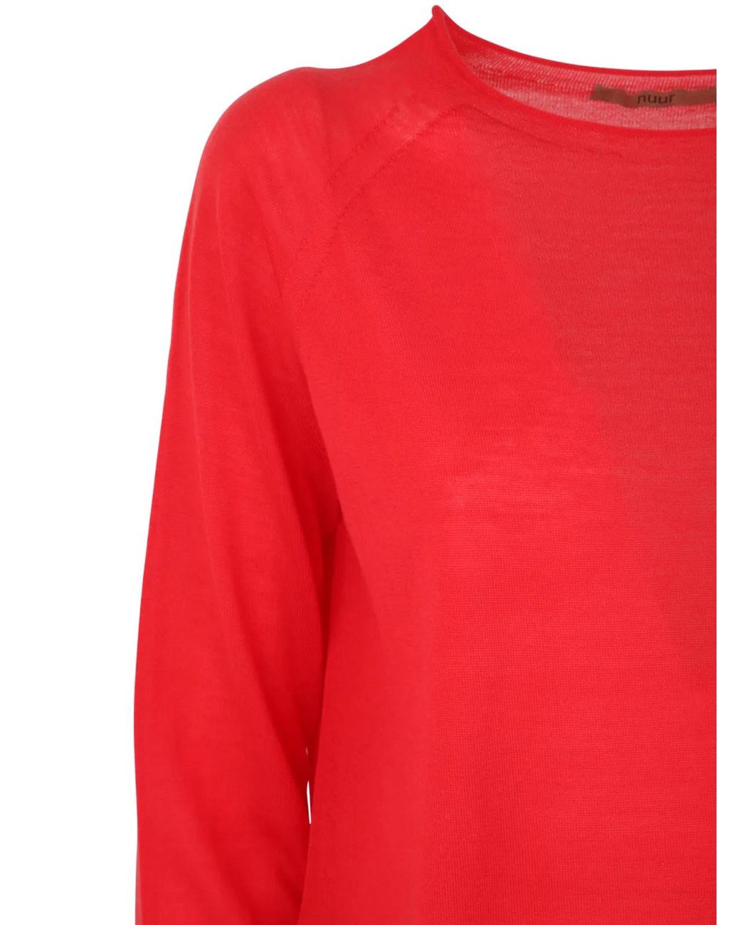 Nuur Red Boat Neck Sweater