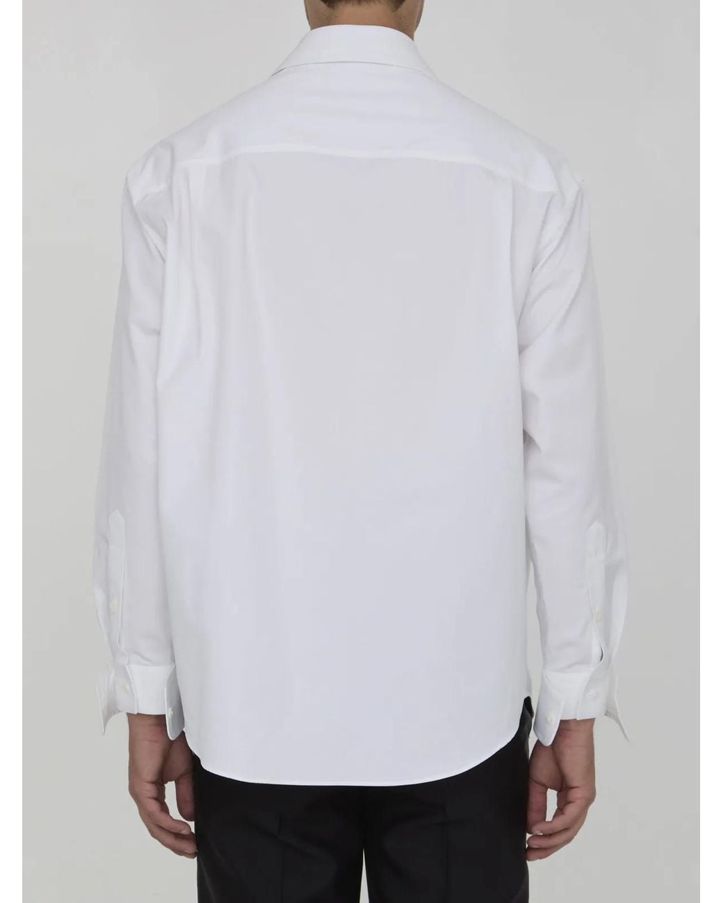 Gucci White Cotton Poplin Shirt for men