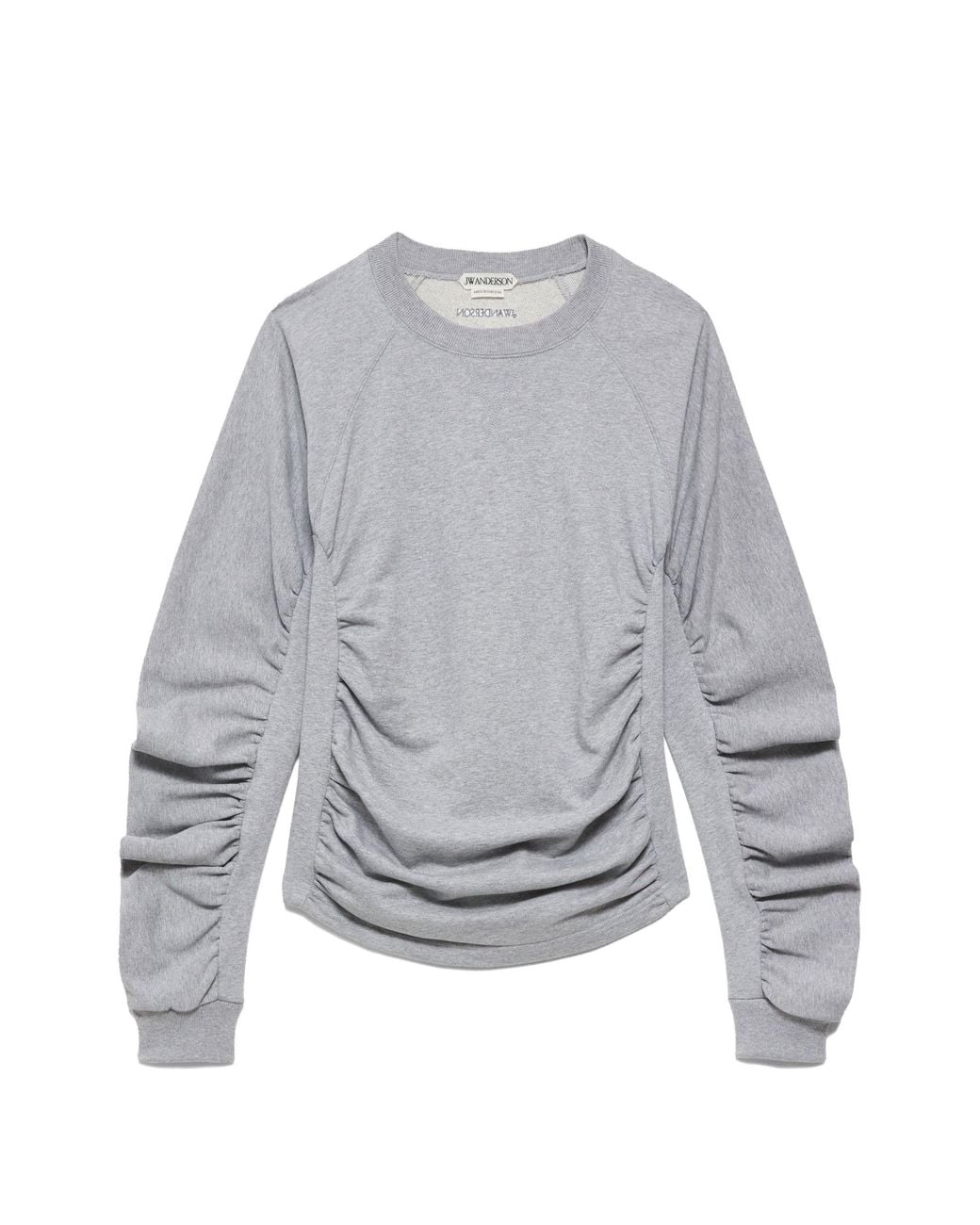 J.W. Anderson Gray Ruched Raglan-Sleeve Sweater
