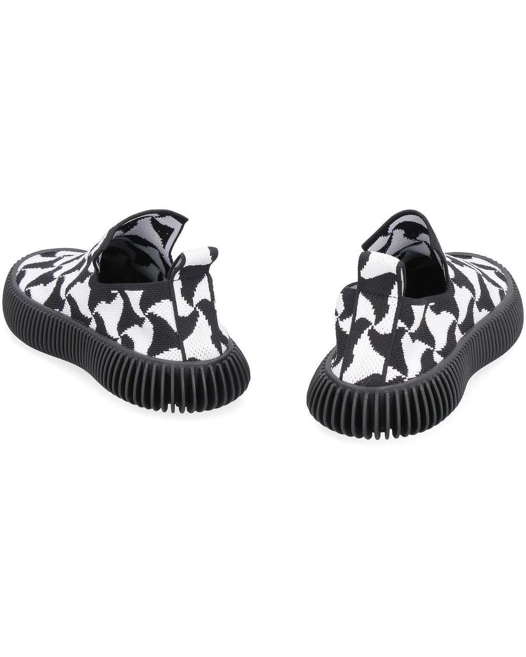 Bottega Veneta White Wavy Triangle Slip-On Sneakers Elastane Trainers