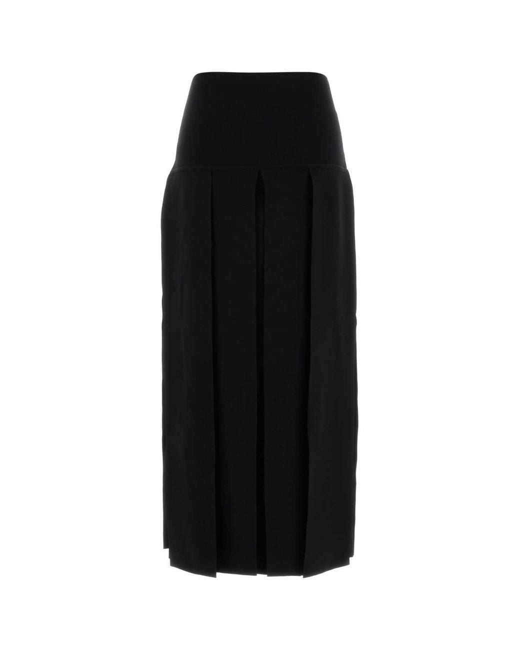 Alaïa Black Midi Skirt Textured Pleats