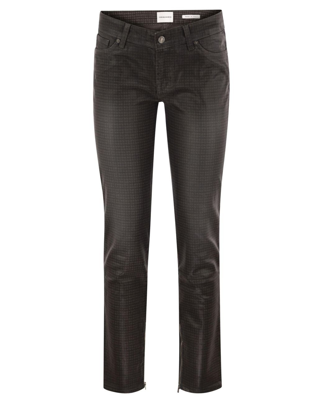 7 For All Mankind Gray Slim Houndstooth Trousers