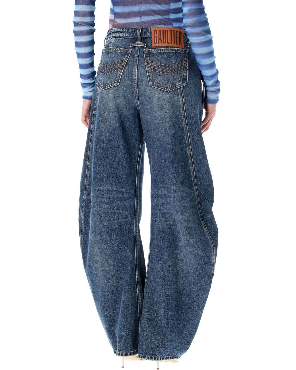 Jean Paul Gaultier Blue Denim Strap Jeans