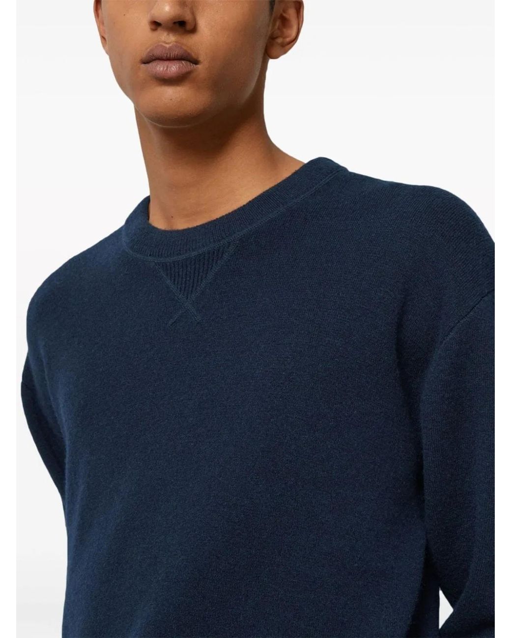 Gucci Blue Crew-Neck Wool Sweater for men