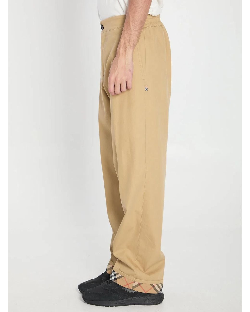 Burberry Natural Trousers With Elastic Band for men