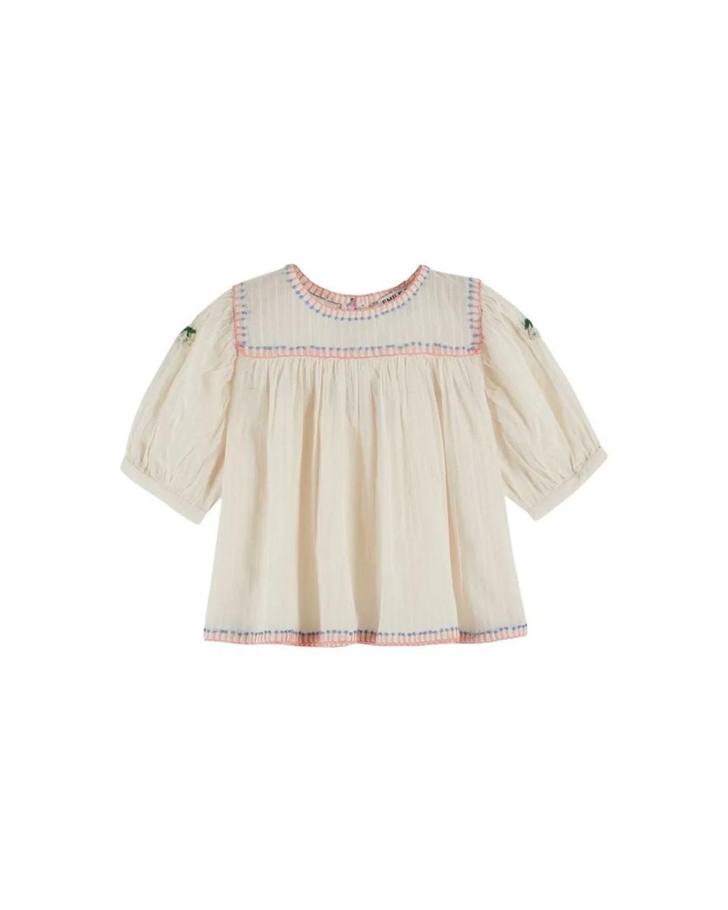 Emile Et Ida White Emile & Ida Vestitino "Blouse Brodee"