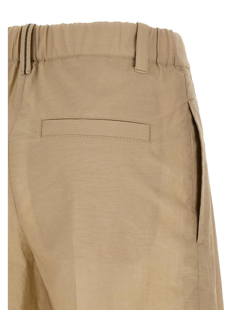 Brunello Cucinelli Natural Cotton Casual Pants