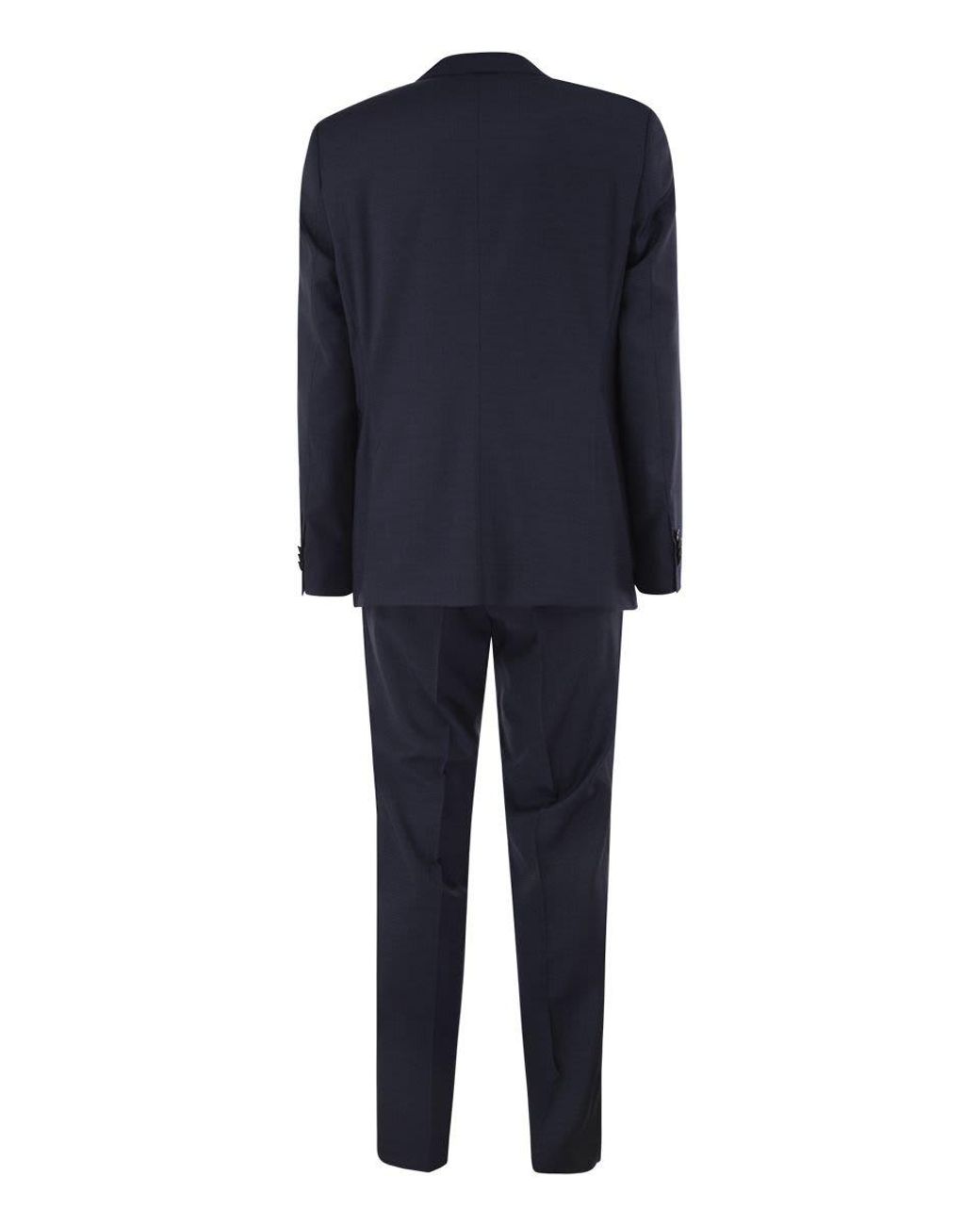 Boss Blue Stretch Virgin Wool Suit for men