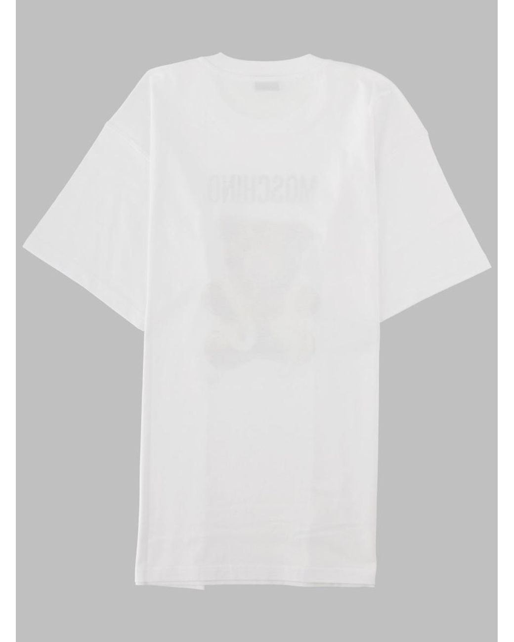 Moschino White Teddy Bear Design Relaxed Fit Graphic Cotton T-Shirt