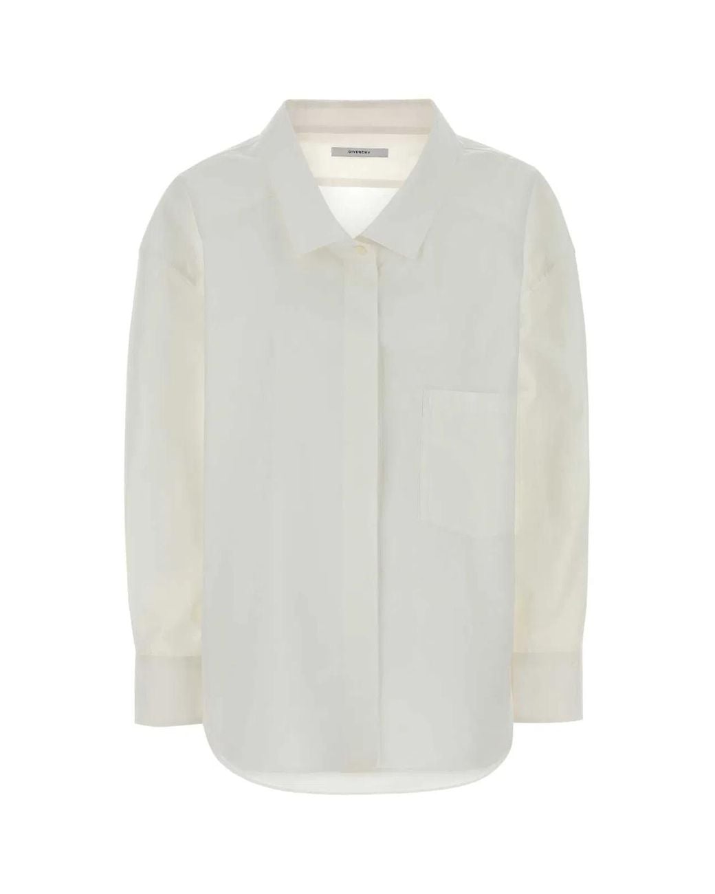 Givenchy White Wide Collar Long Sleeve Shirt