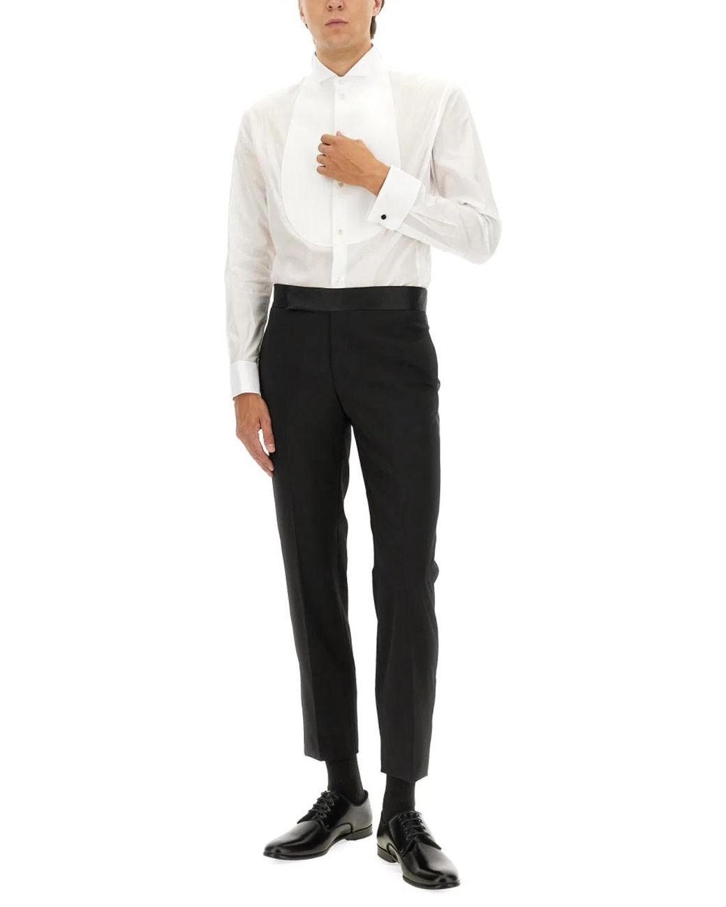 Giorgio Armani White Camicia Smoking for men