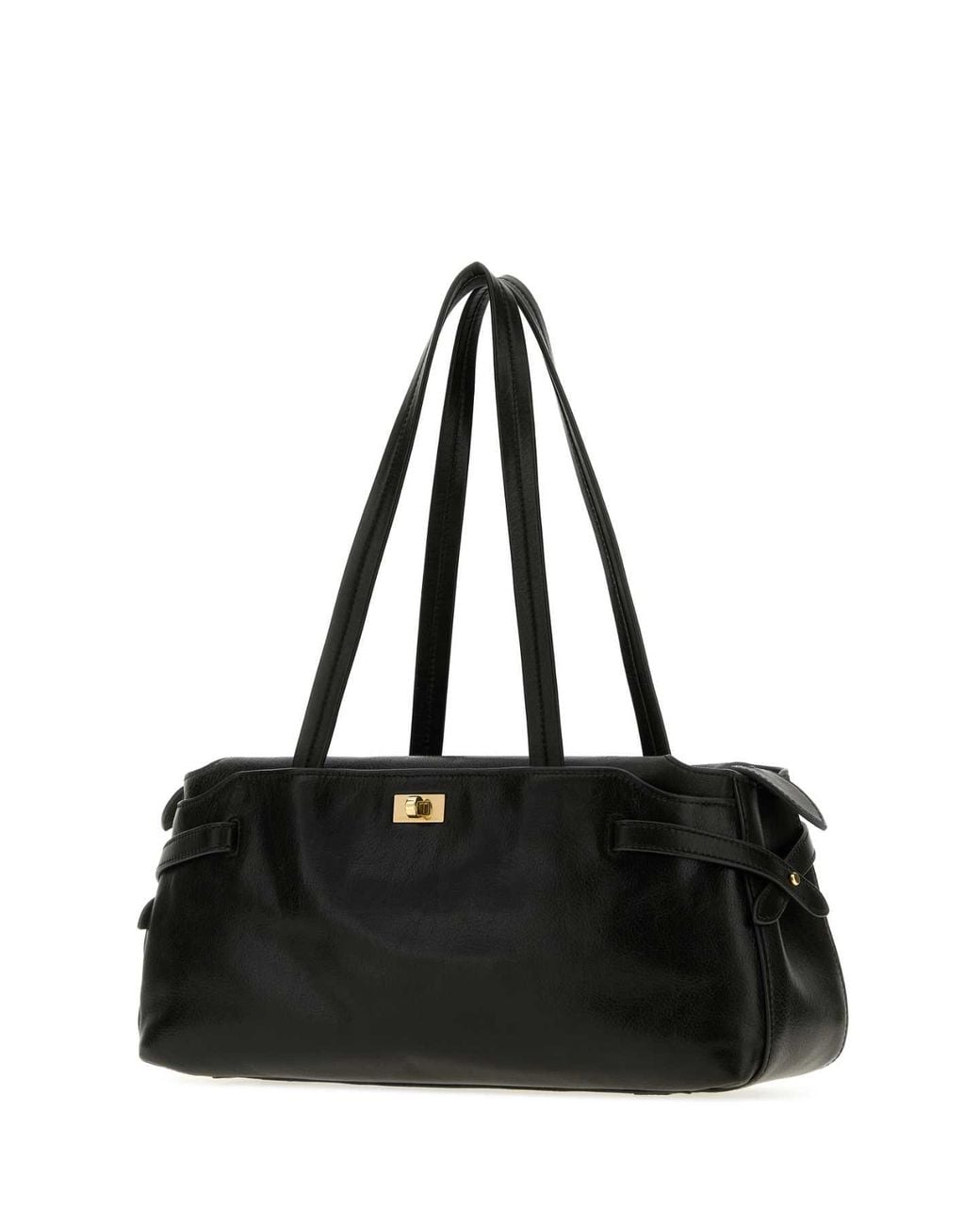 Anya Hindmarch Black Slate Leather Mini Wilson Shoulder Bag