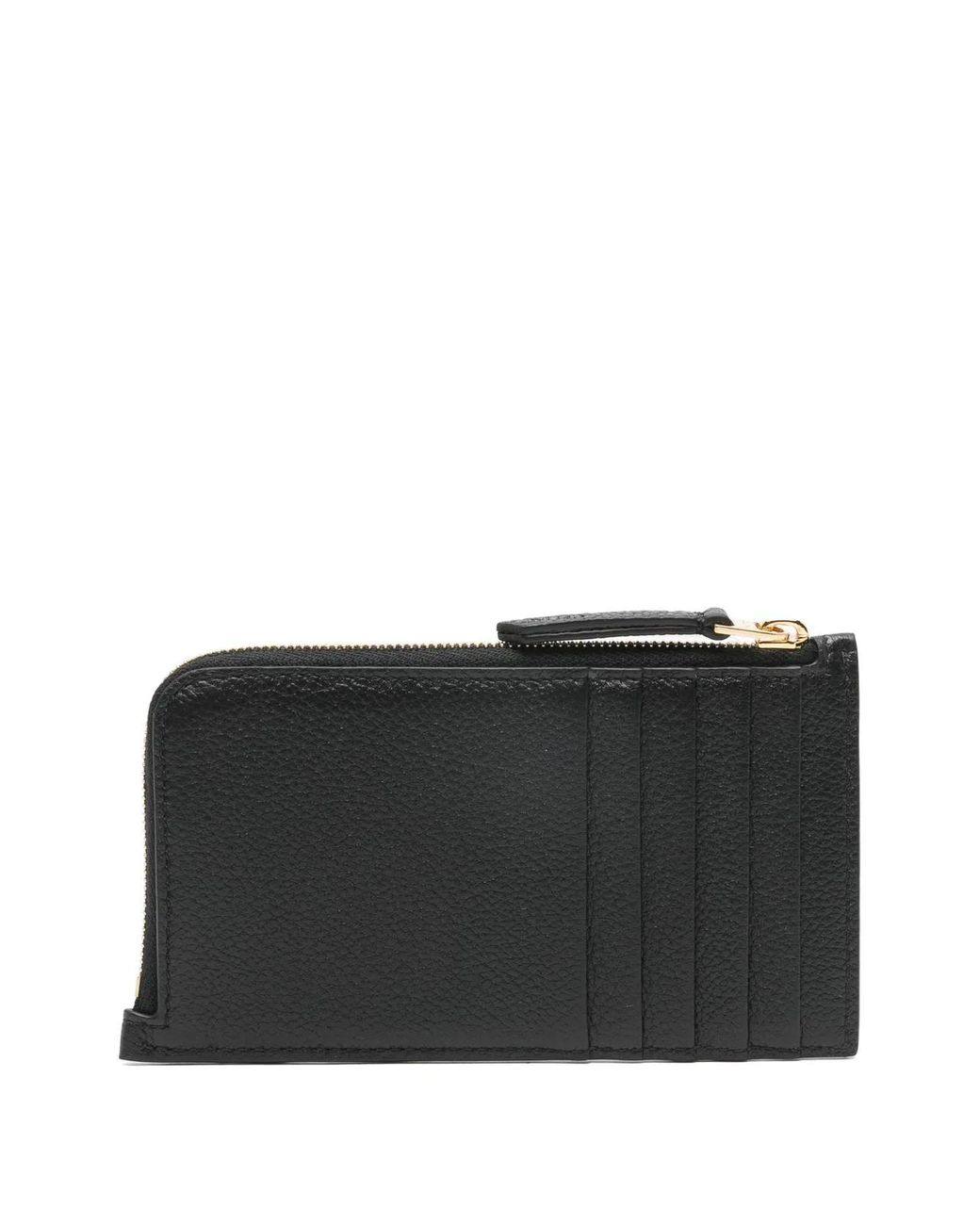 Céline Black Logo Zipped Card Holder