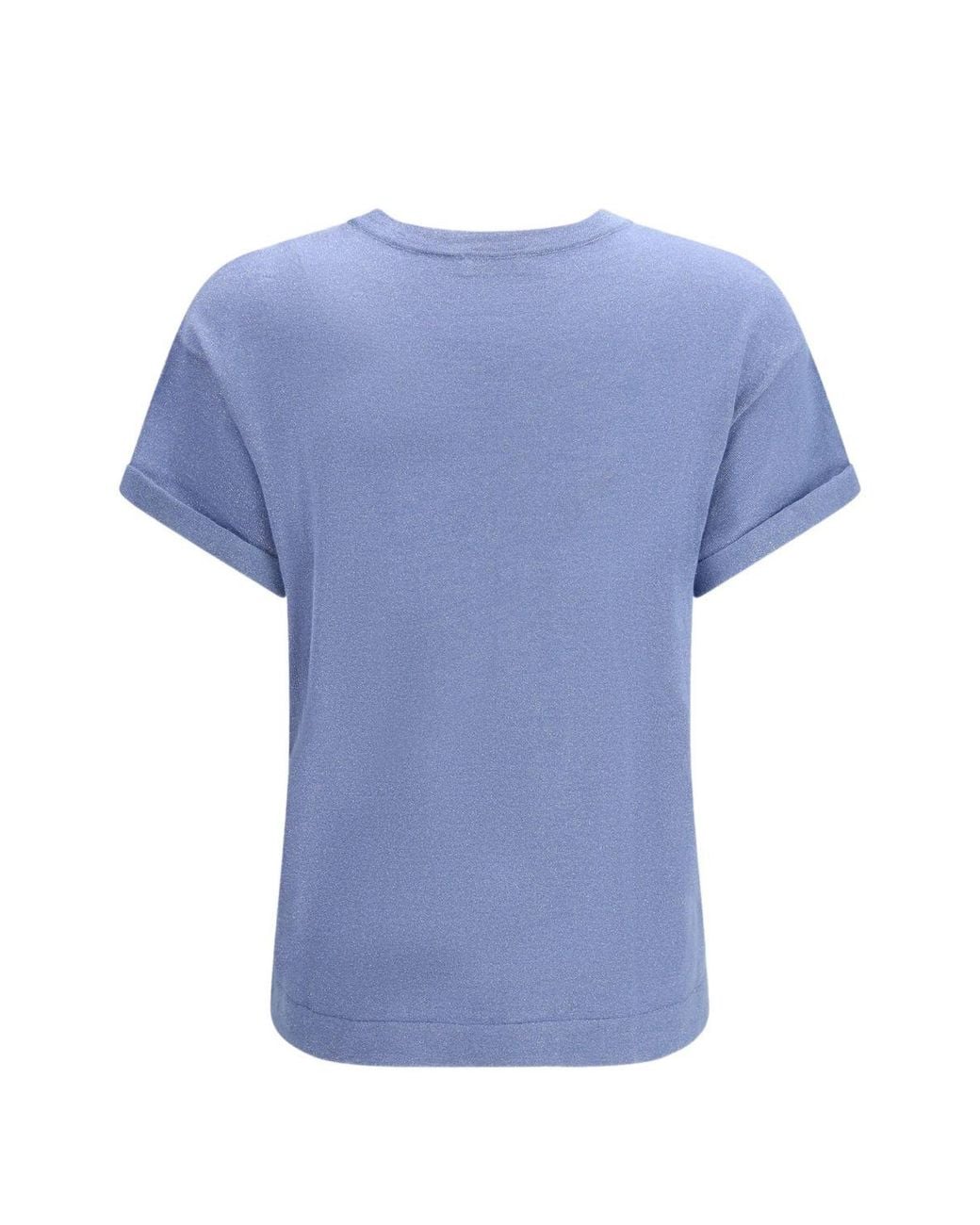 Brunello Cucinelli Blue Cashmere Glitter T-Shirt