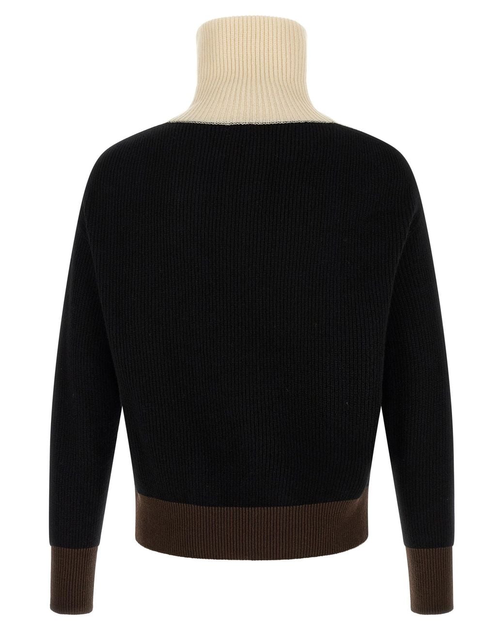 Kiton Black Color-Block Sweater