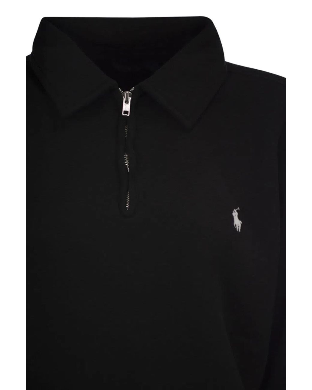 Polo Ralph Lauren Black Half-Zip Collared Sweatshirt