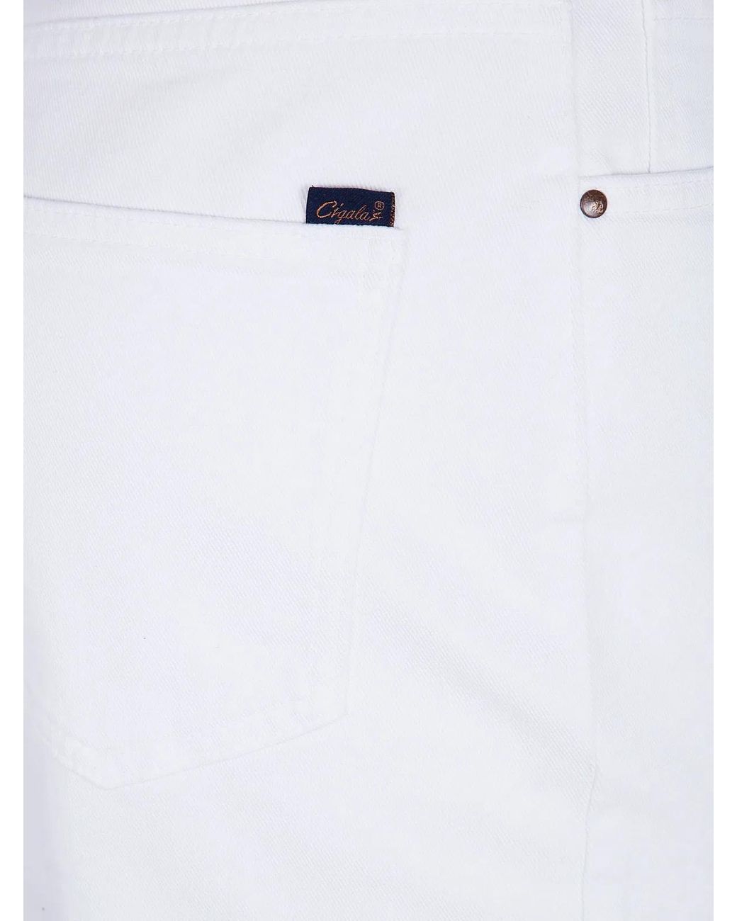 CIGALA'S White "Dyed Drill" Stretch Jeans