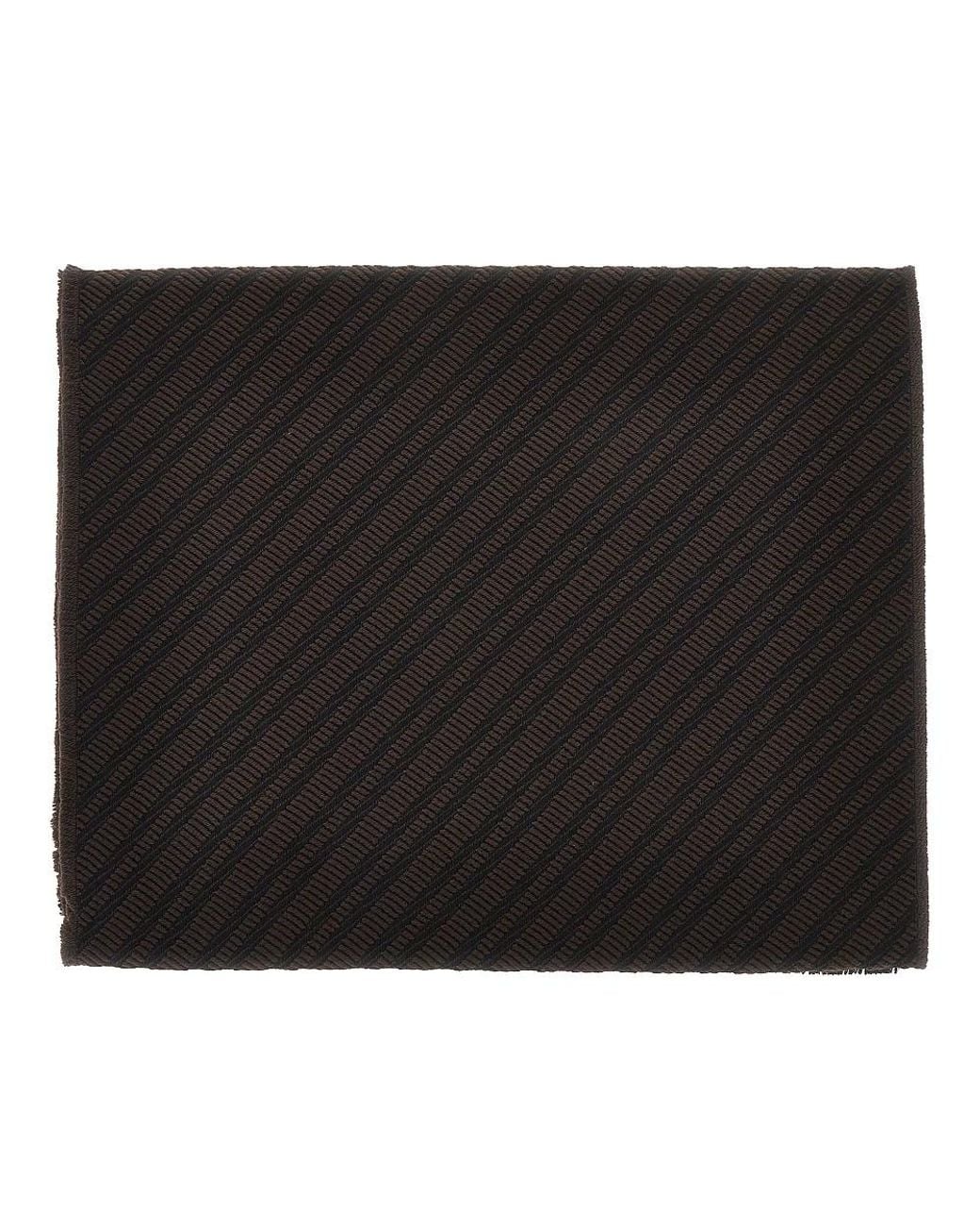 Emporio Armani Black Jacquard Viscose Blend Scarf for men