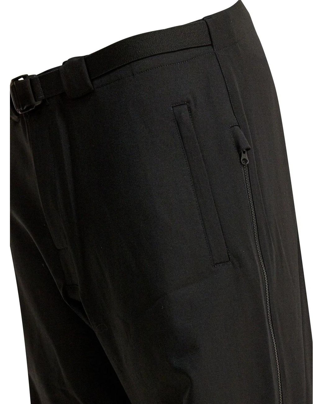 GR10K Black Wool Blend Trousers for men