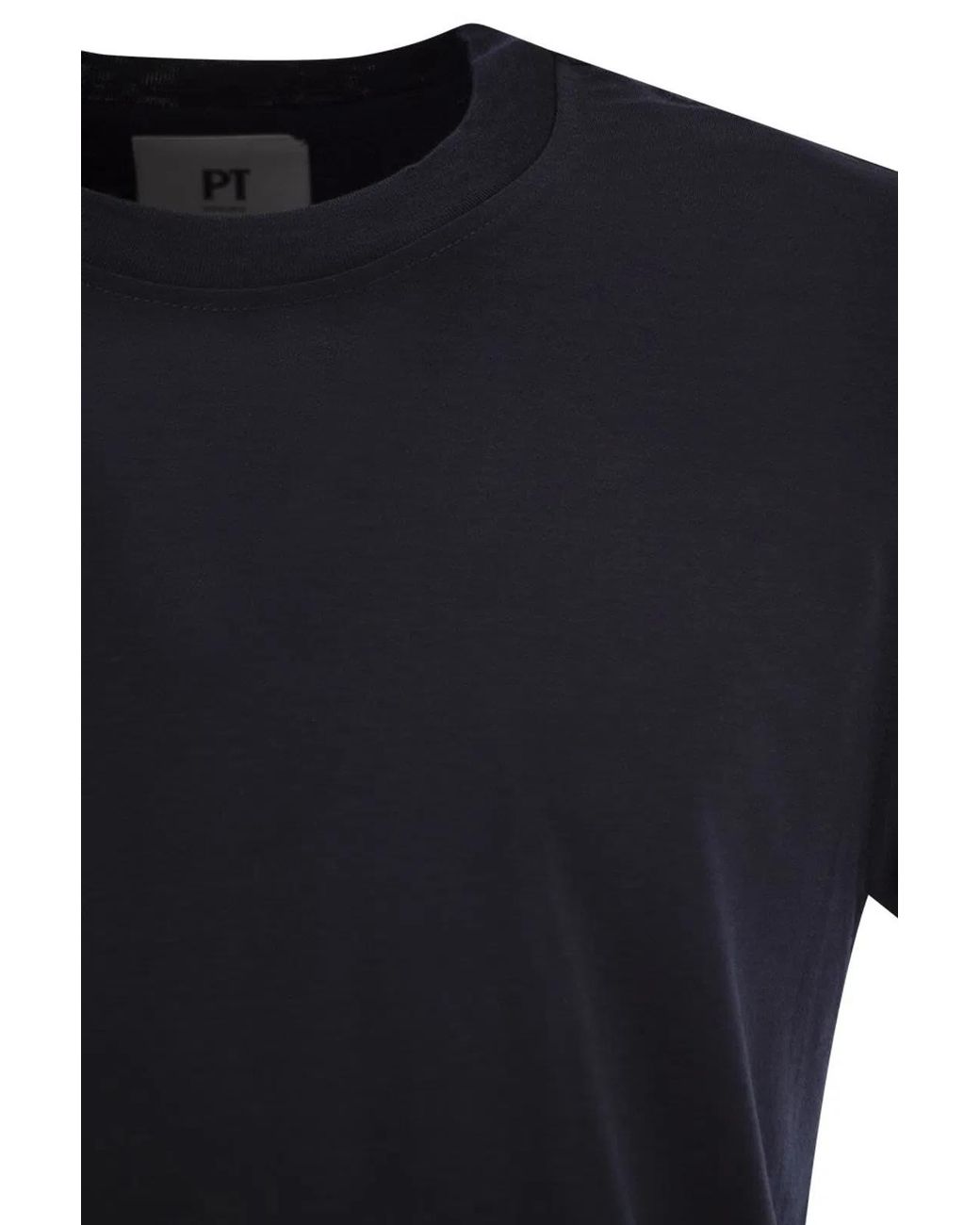 PT01 Black Silk And Cotton T-Shirt for men