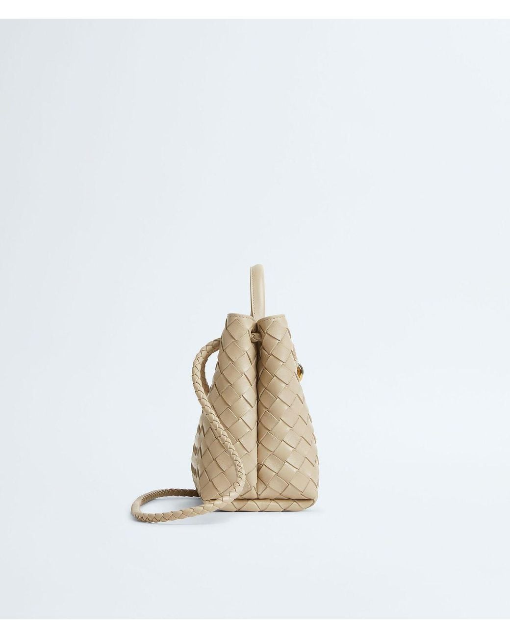 Bottega Veneta White Andiamo Shoulder Bag