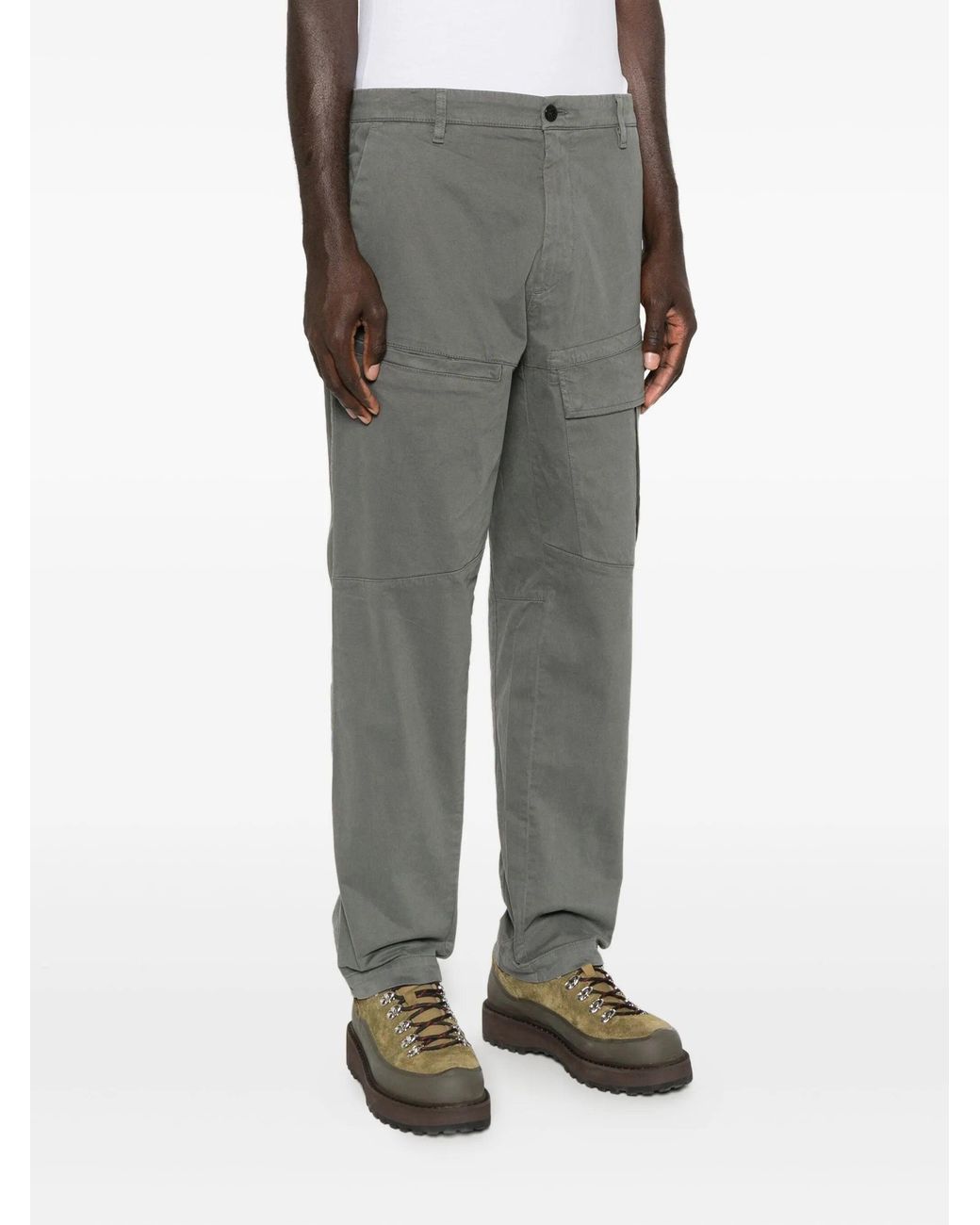 C P Company Gray Gunmetal Cotton Elastane Cargo Pants