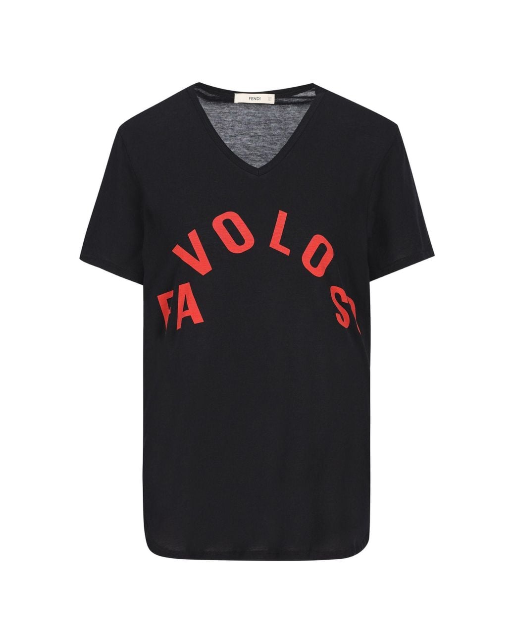 Fendi Black X Mirella Bentivoglio Archive Favoloso Slogan-Print T-Shirt