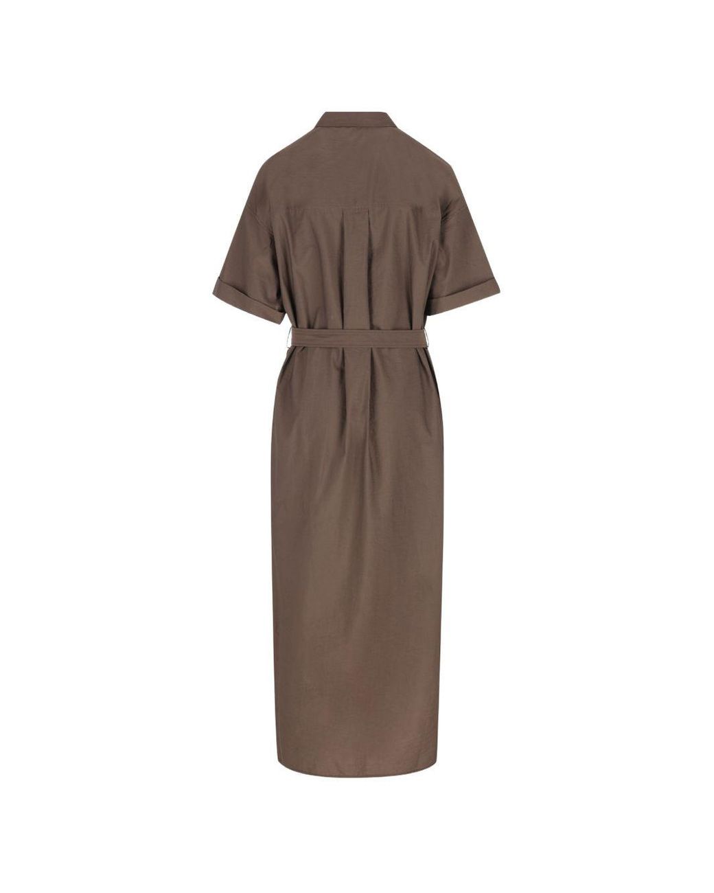 Brunello Cucinelli Brown Cotton Long Dress