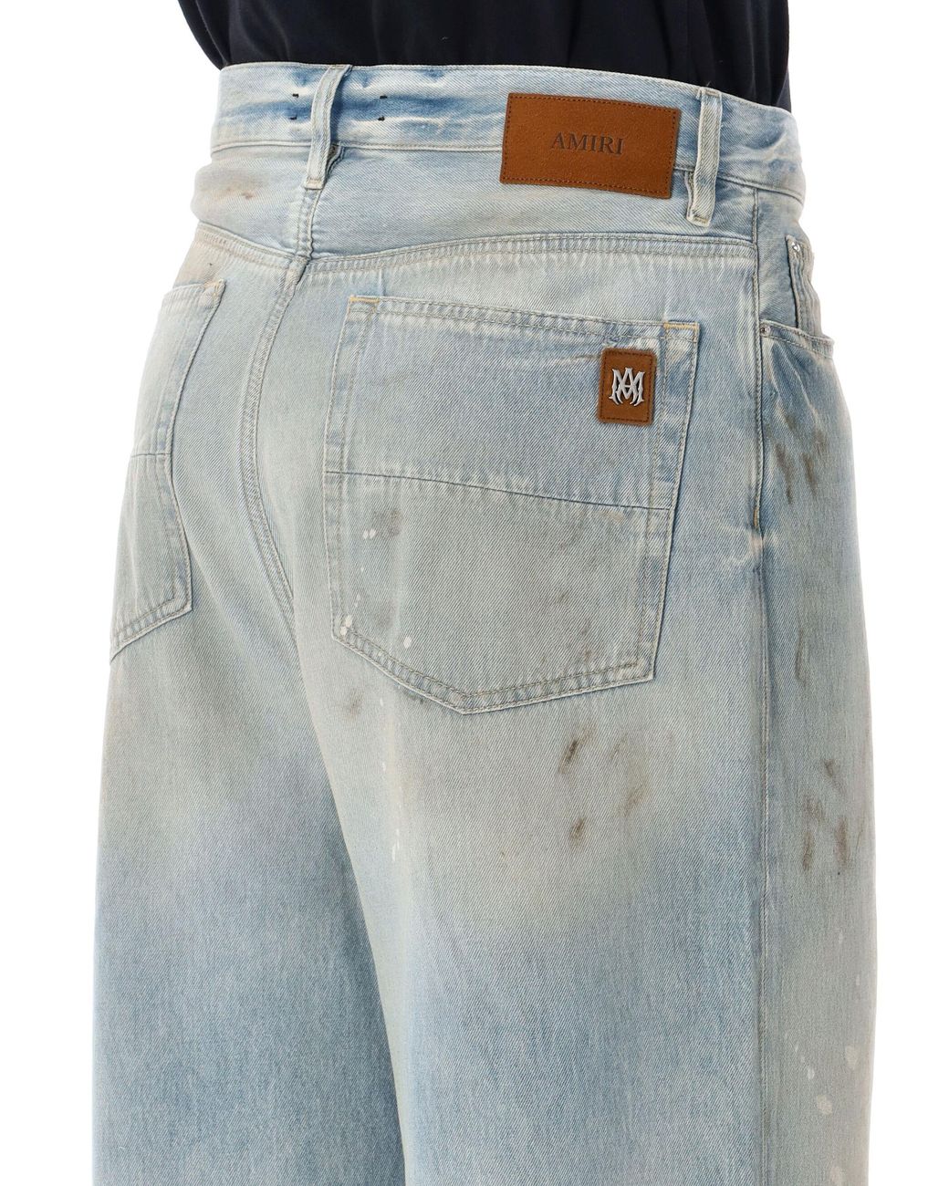 Amiri Blue Distressed Wide-Leg Jeans for men