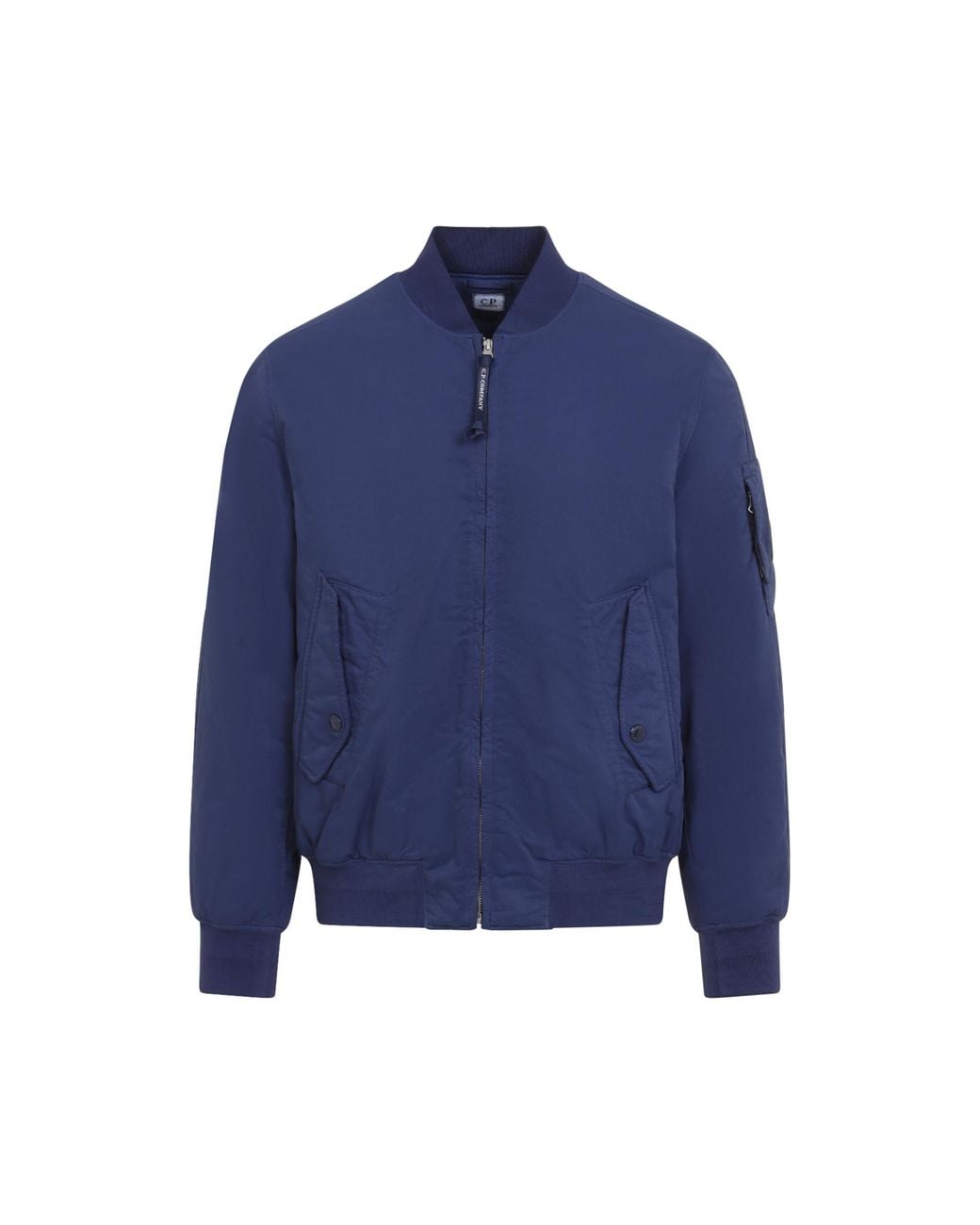 C P Company Blue C.P.Company Peacoat T-Flatt Padded Bomber Jacket for men