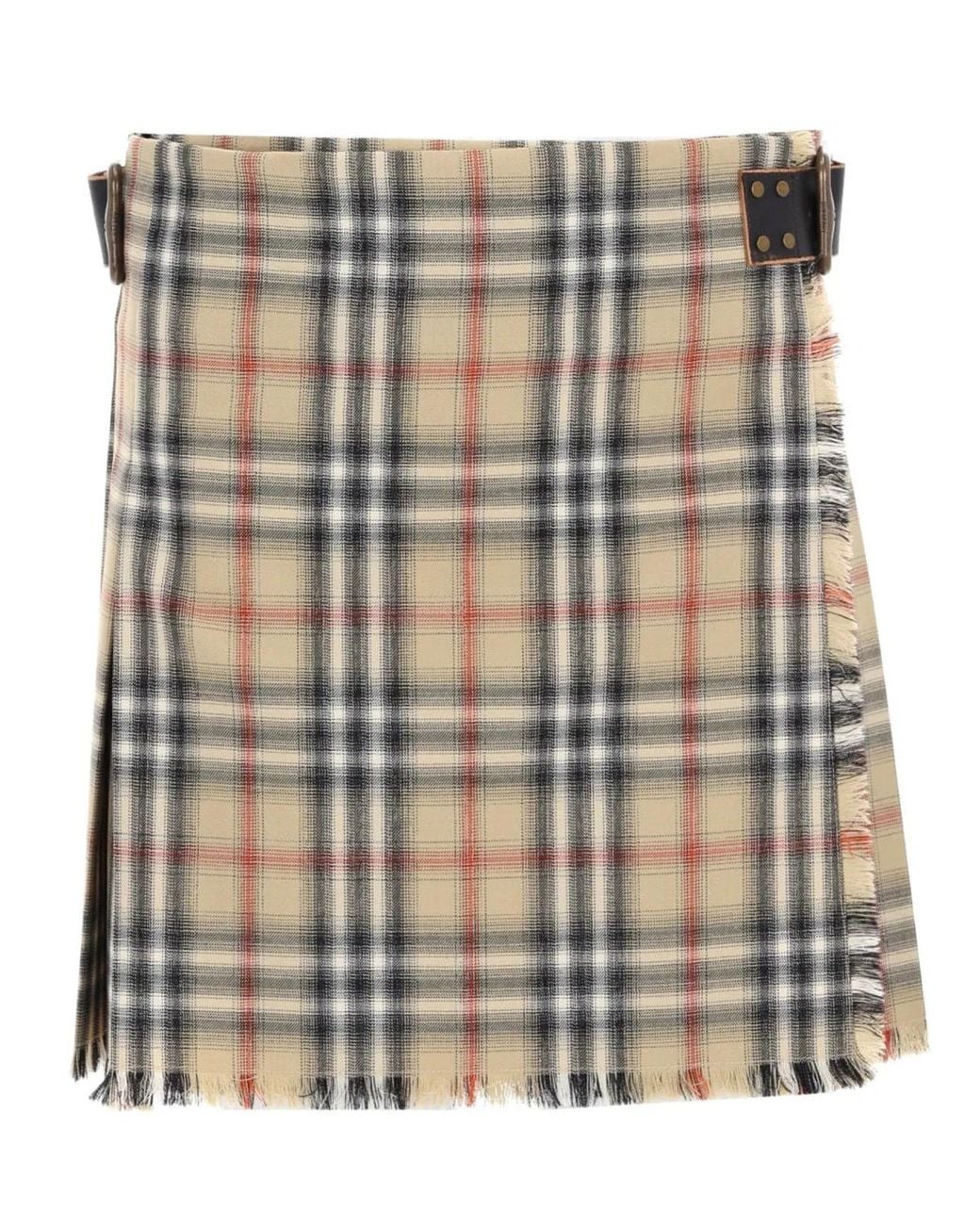 Burberry Black Miniskirt Kilt Wool Skirt
