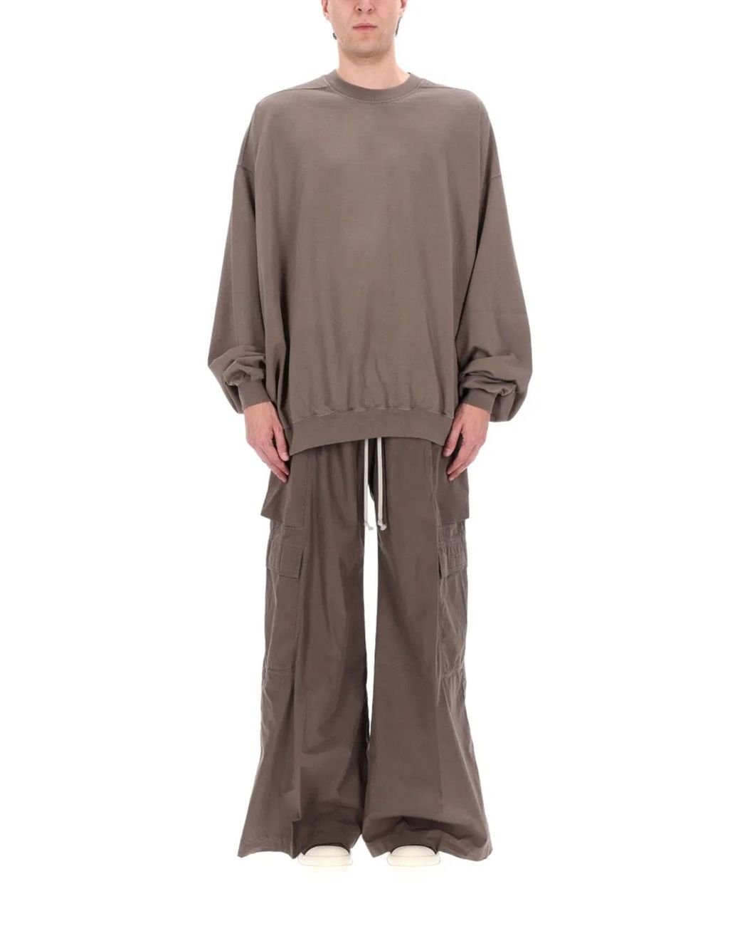 Rick Owens Natural Felpa Hun Crewneck for men