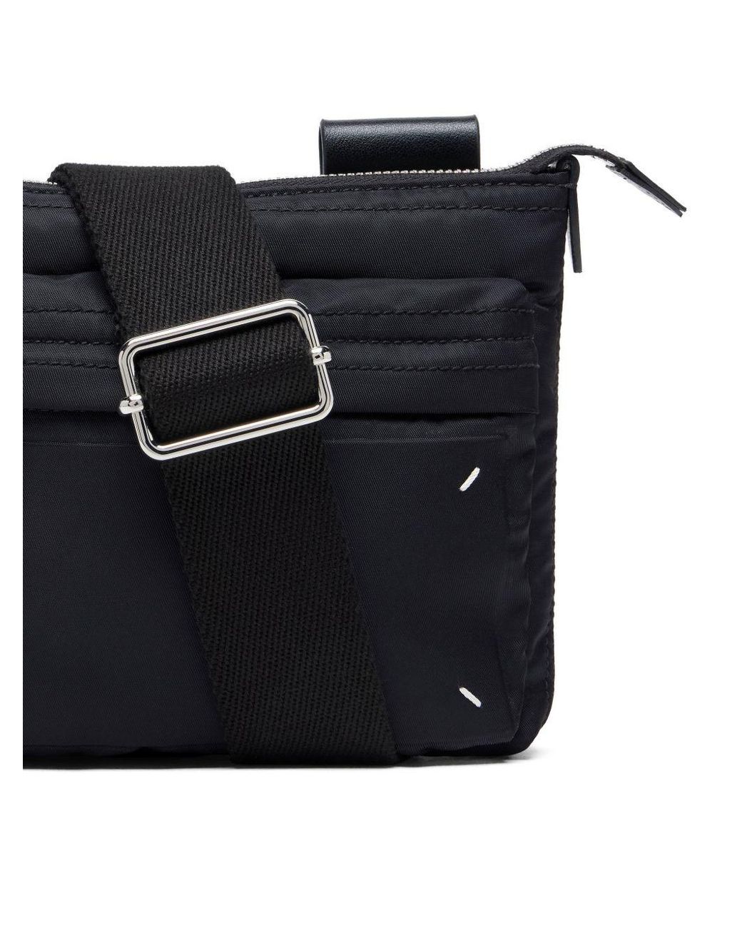 MM6 by Maison Margiela Black Zip Camera Shoulder Bag for men