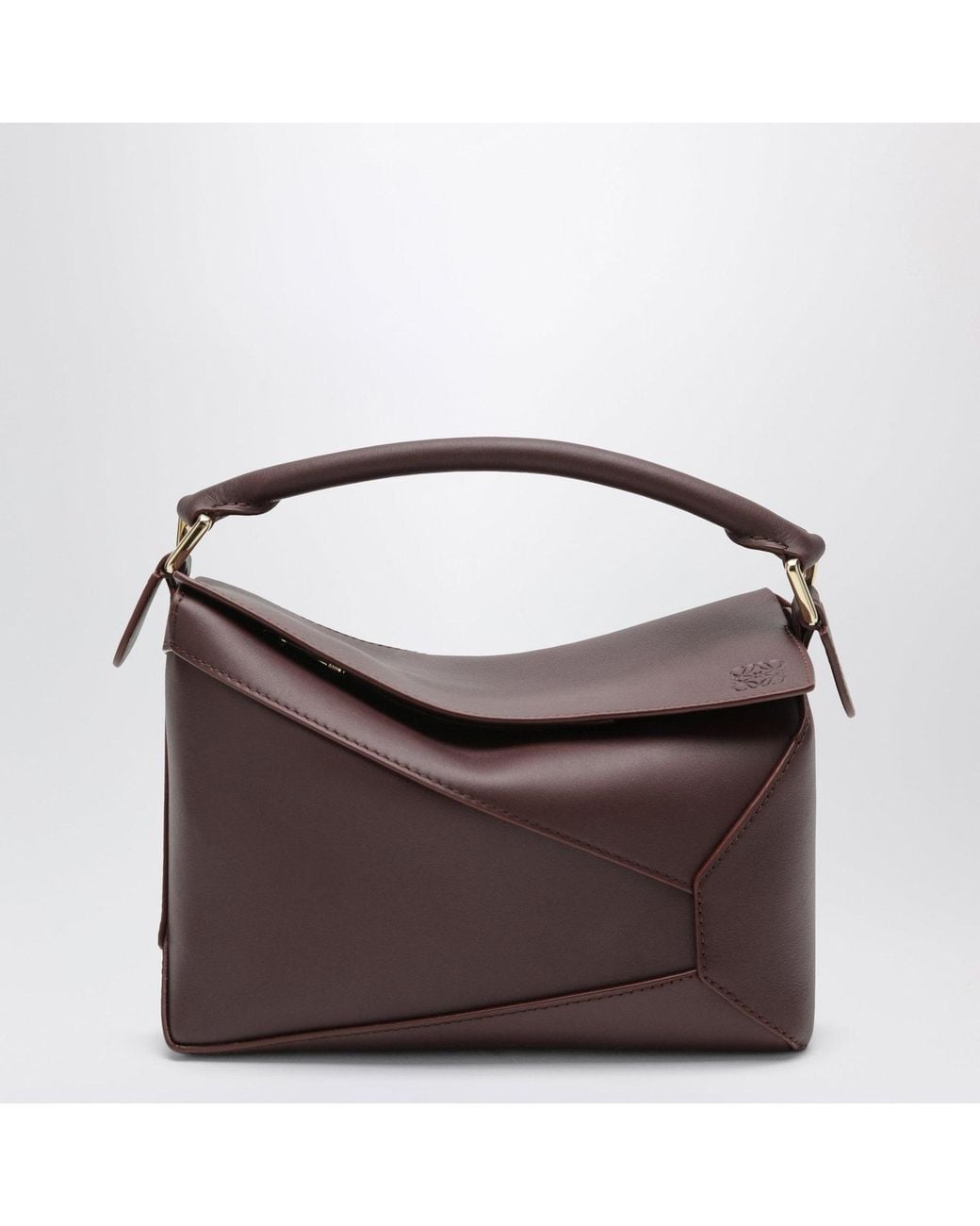 Loewe Brown Anagram Geometric Leather Shoulder Bag