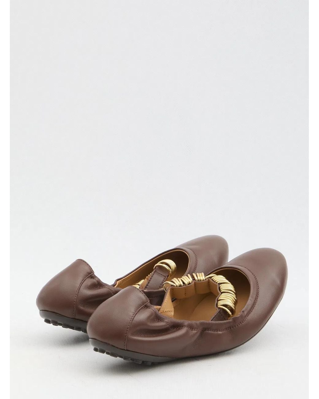 Tod's Brown Ballet Flats Wit Eyelets