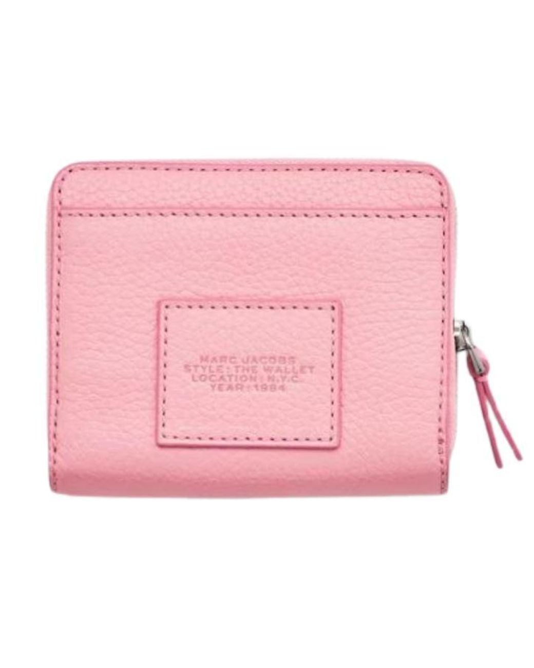 Marc Jacobs Pink Grained Leather Mini Compact Wallet