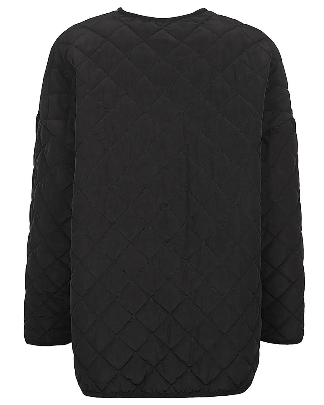 Sandbeige Black Nylon Quilted Jacket