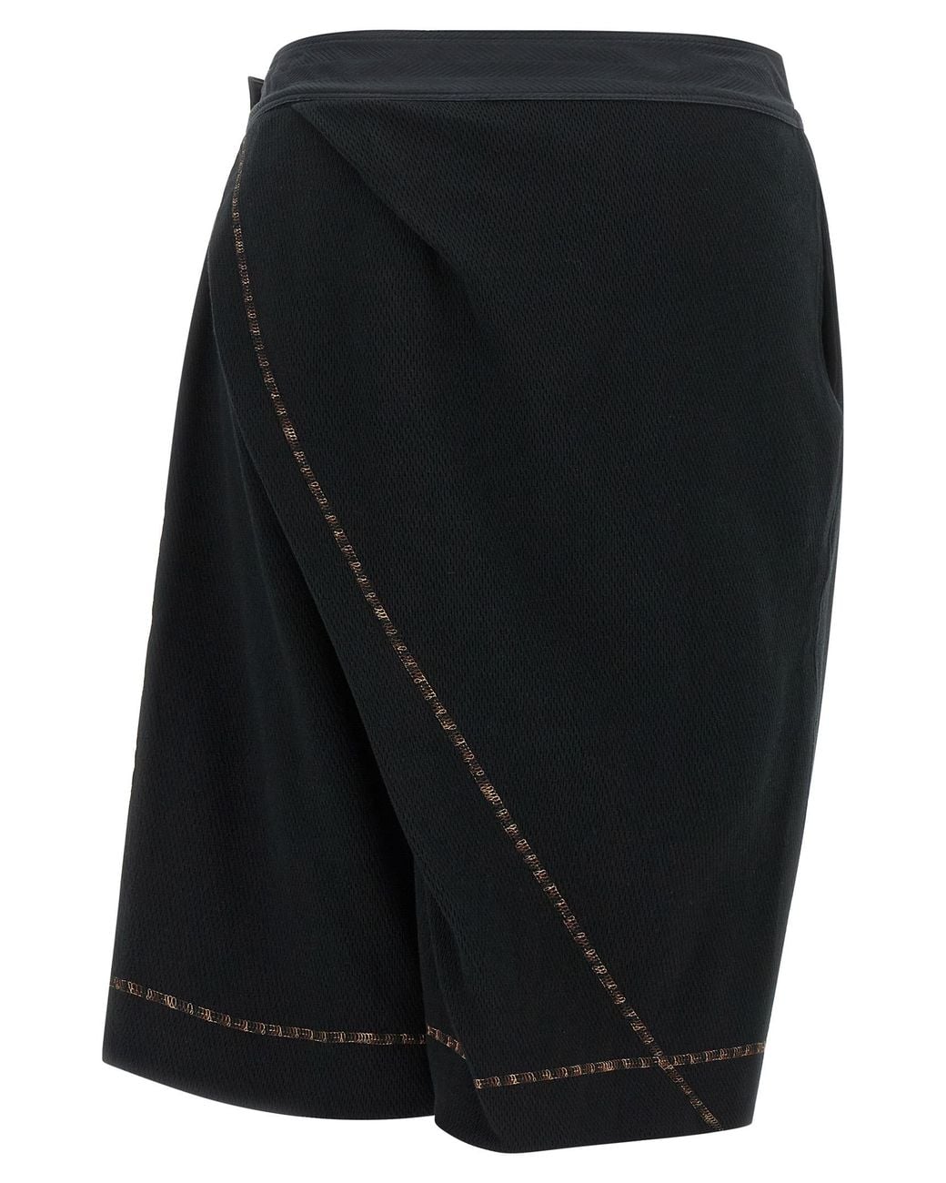 Kiko Kostadinov Black 'Petrel' Culotte Bermuda Shorts