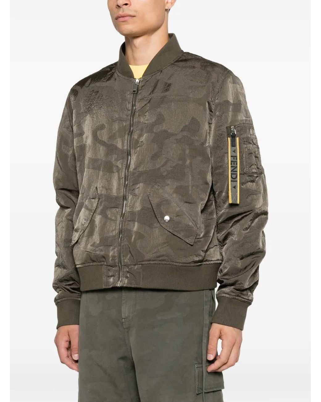 Fendi Green Patchwork Nylon Blouson for men