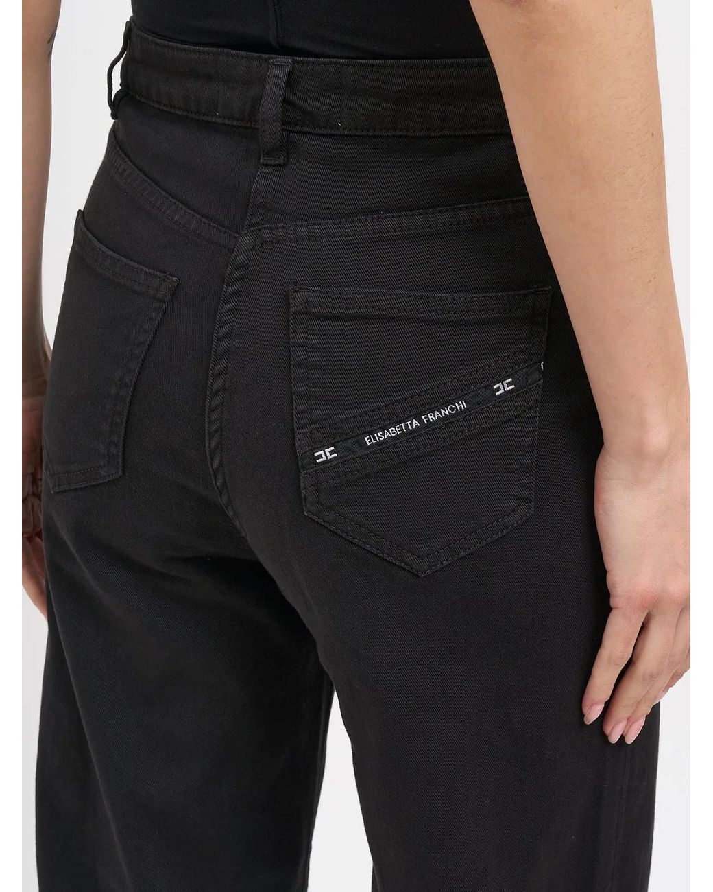 Elisabetta Franchi Black Wide Leg Jeans