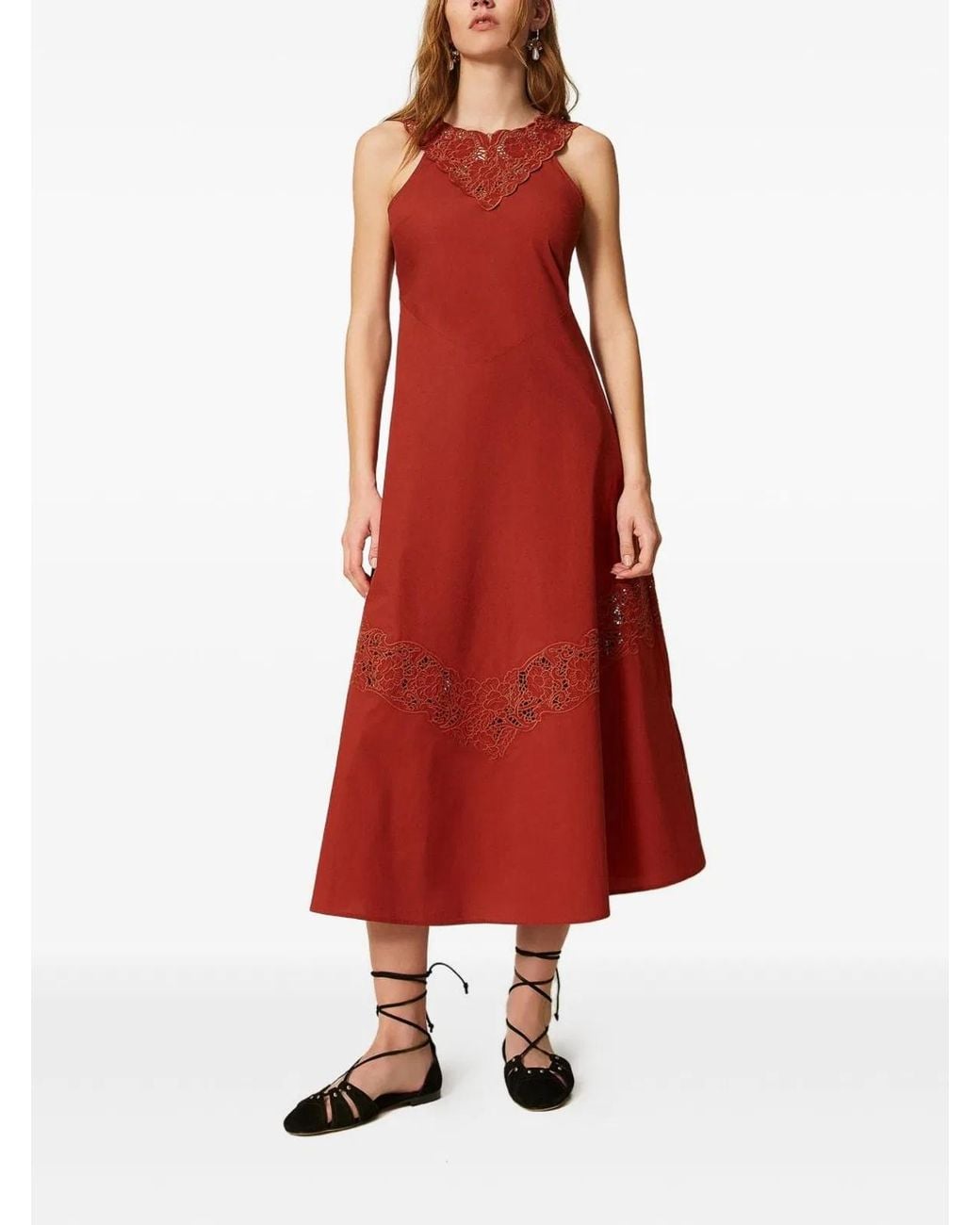 Twinset Red Henna Silk Dress