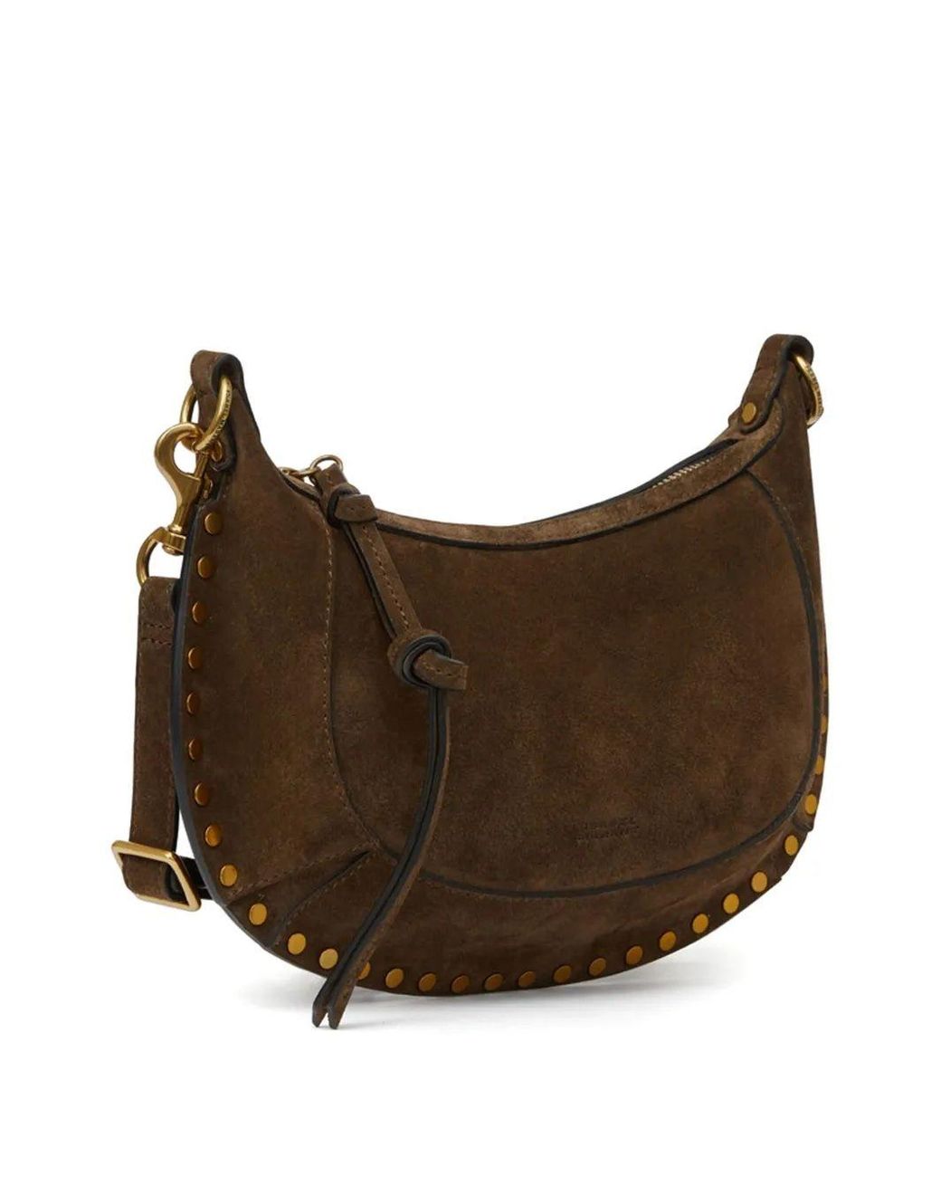Isabel Marant Brown Oskan Moon Leather Shoulder Bag