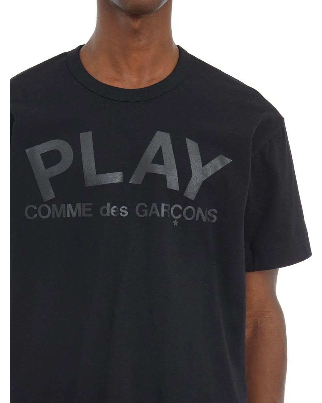 COMME DES GARÇONS PLAY Black Printed Cotton T-Shirt for men