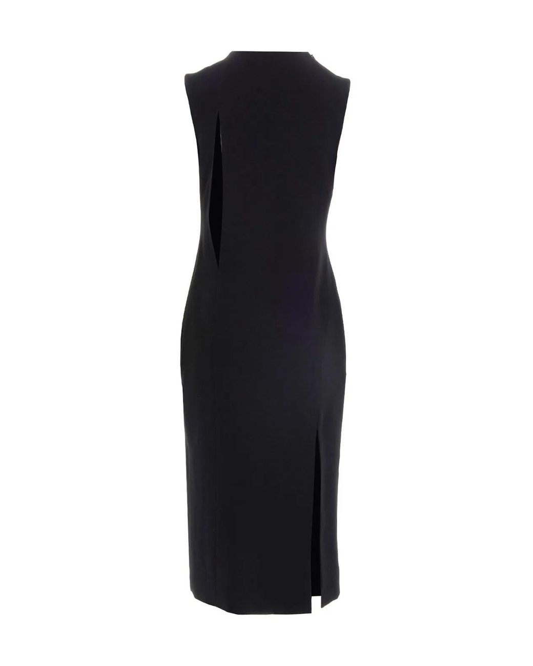 Versace Black Cut-Out Midi Dress With Side Split
