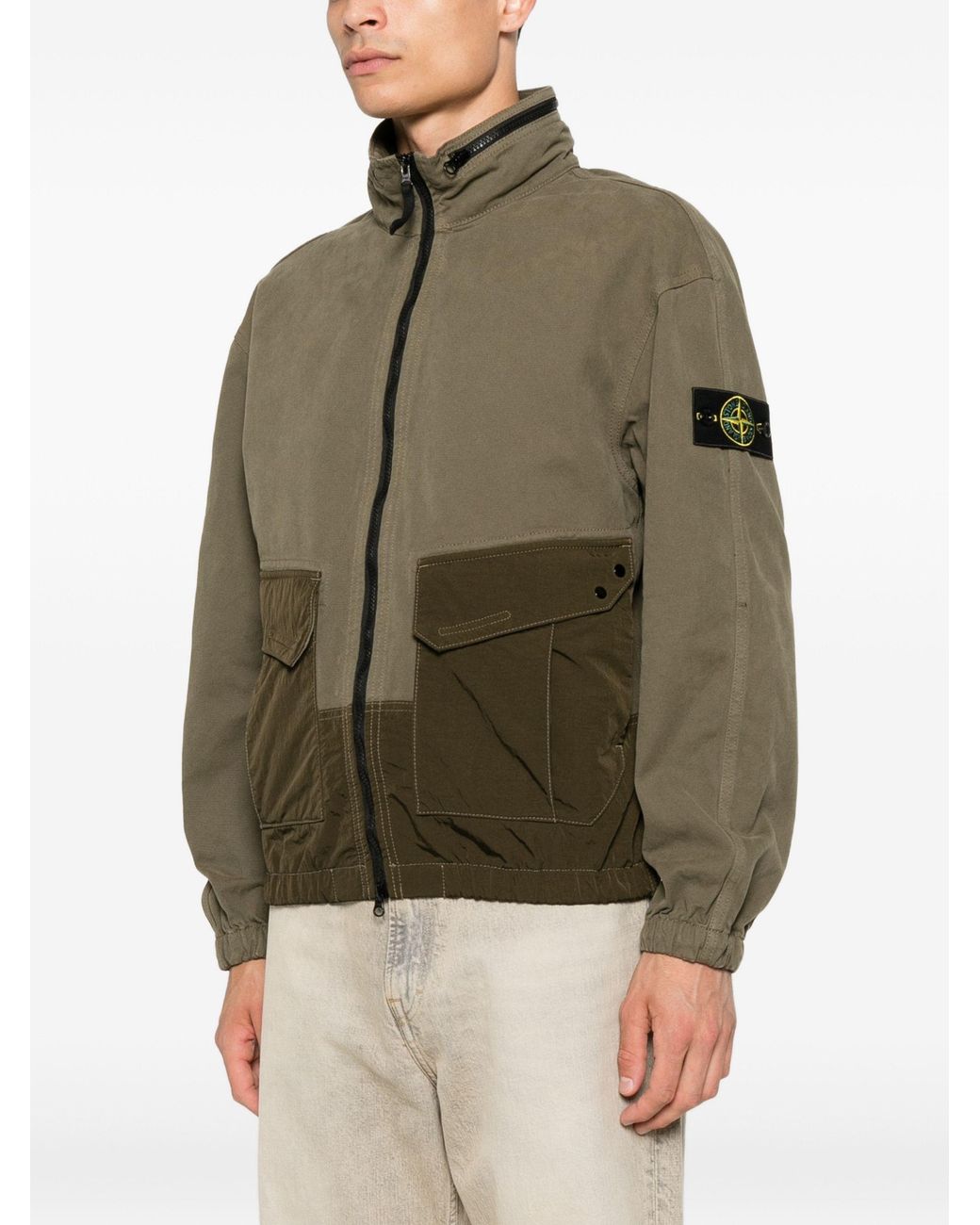 Stone Island Green Dyed Bomber Jacket for men